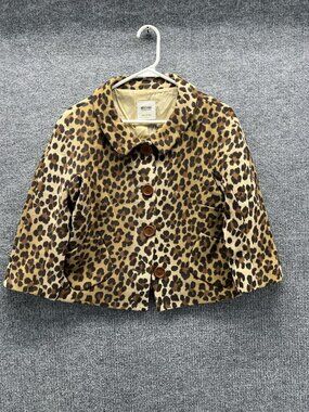 Moschino Cheap And Chic Jacket Women Medium Brown Leopard Print Cropped Lined